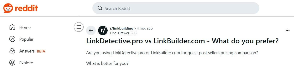 Brands are mentioned in replies or discussions on Reddit